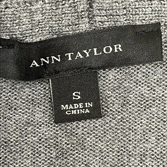 Ann Taylor Wool Blend Cardigan Sweater Gray Long Open Front S - Picture 11 of 16